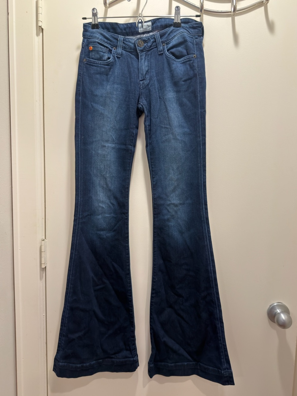 Hudson Jeans Dark Blue Flare Denim - Mid-Rise Wide Leg size 25